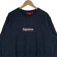 SUPREME シュプリーム 18AW Box Logo Crewneck Sweatshirt ボックスロゴ クルーネックスウェットトレーナー ネイビー 同色ボックス Size M 福生店
