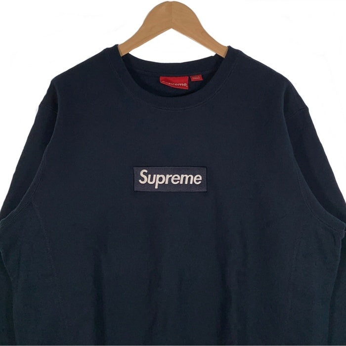 SUPREME シュプリーム 18AW Box Logo Crewneck Sweatshirt ボックスロゴ クルーネックスウェットトレーナー ネイビー 同色ボックス Size M 福生店