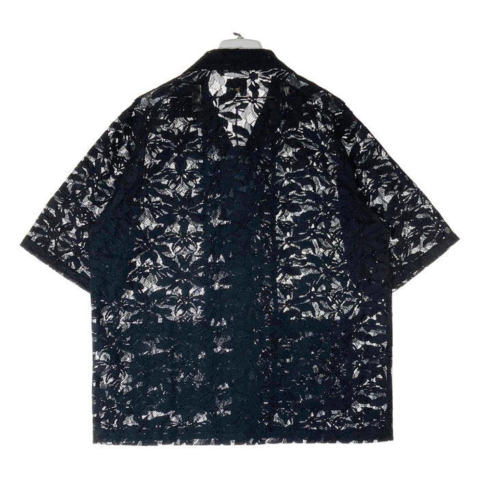 Needles ニードルズ Cabana Shirt カバナシャツ C Pe R Lace Cloth FLOWER フラワーレース 半袖 ブラック MR252 Size L 瑞穂店