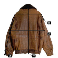 Pierre Bonee ピエールボーン 襟ボア レザーフライトジャケット ブラウン Size 4L 福生店