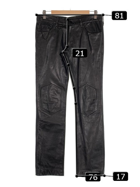 NUMBER(N)INE ナンバーナイン レザーパンツ ブラック レオパード Size 3 福生店