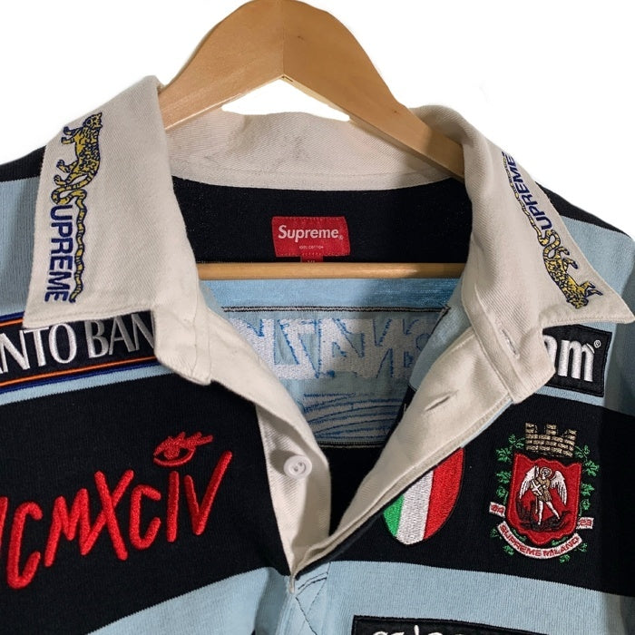 SUPREME シュプリーム 22SS Stripe Rugby ストライプラグビー ラガーシャツ ブルー ブラック Size XL 福生店