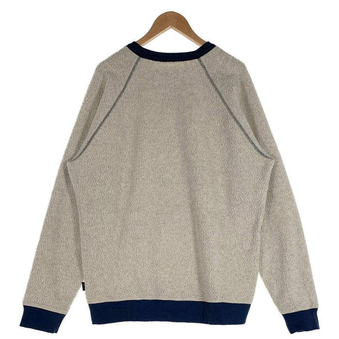 patagonia パタゴニア Reversible Shearling Crew リバーシブルシアリング クルーネックスウェットトレーナー ボア アッシュグレー ネイビー Size XL相当 福生店