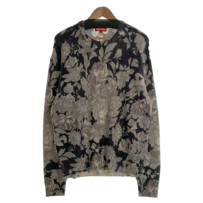 SUPREME シュプリーム 19SS Printed Floral Angora Sweater フローラル プリント  クルーネック セーター グレー Size L 福生店