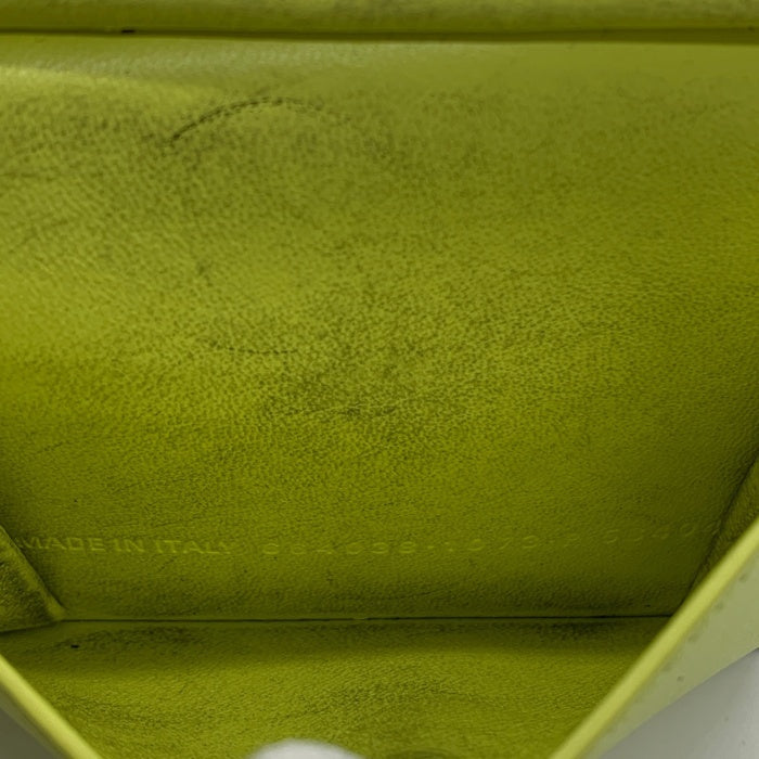 BALENCIAGA バレンシアガ レザーウォレット 二つ折り財布 ブラック イエロー 664038 福生店