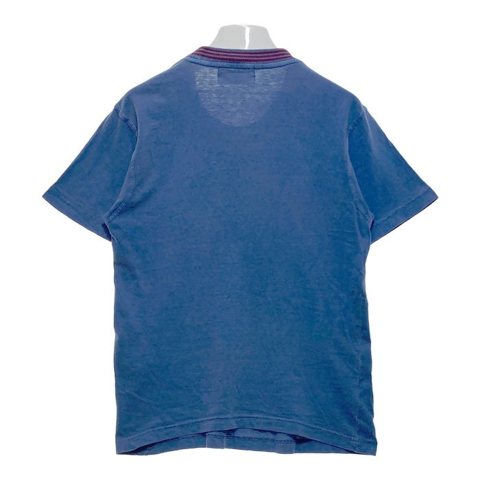 bitch skatebords ビッチ スケートボードズ 90's 首元ストライプ 胸ワンポイント Tシャツ ブルー sizeL 瑞穂店