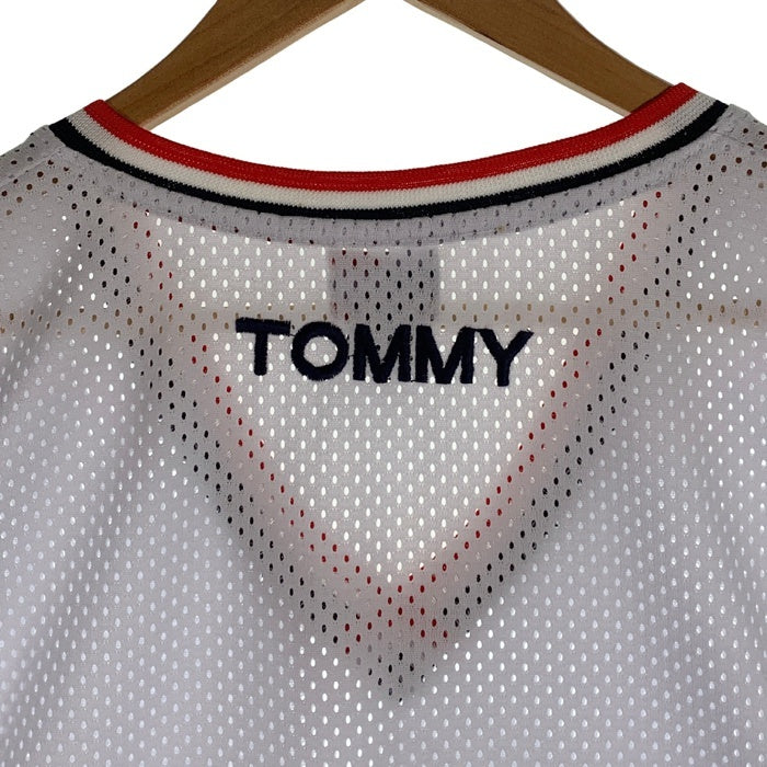 90's TOMMY HILFIGER トミーヒルフィガー メッシュ ゲームシャツ ユニフォーム ホワイト Size XL 福生店