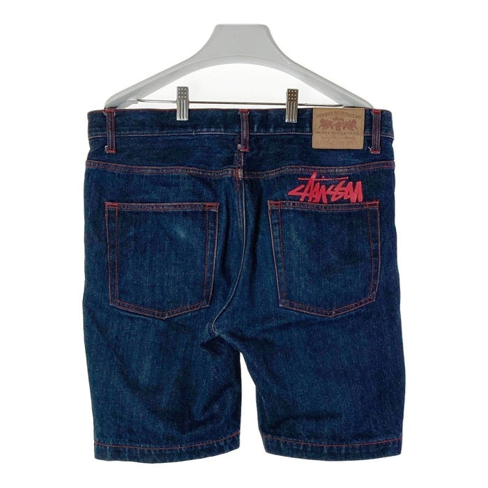 STUSSY ステューシー バックロゴ ショーンフォント デニム ショートパンツ インディゴ size34 瑞穂店