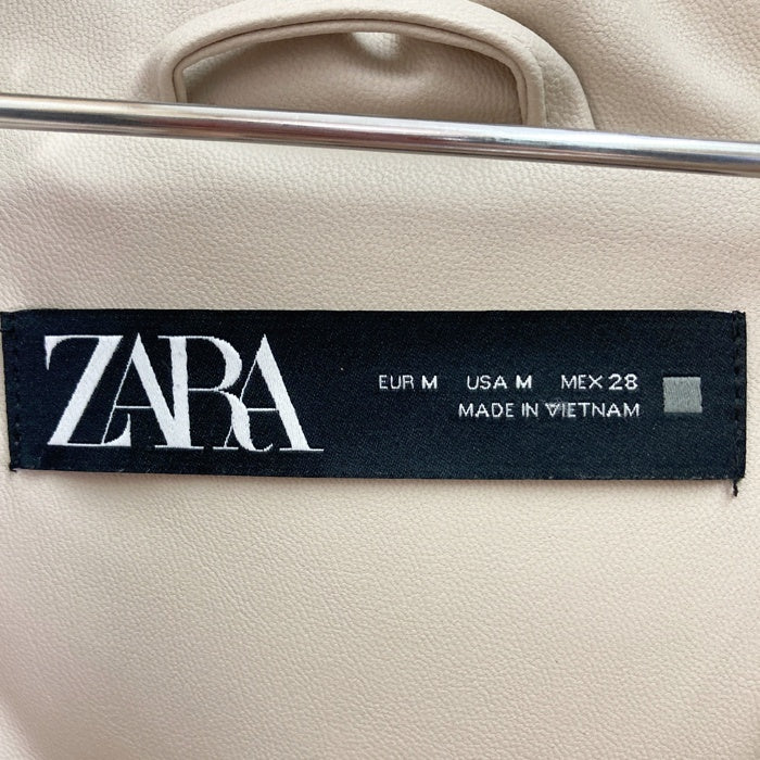 ZARA ザラ フェイクレザーパフジャケット ベージュ sizeM 瑞穂店