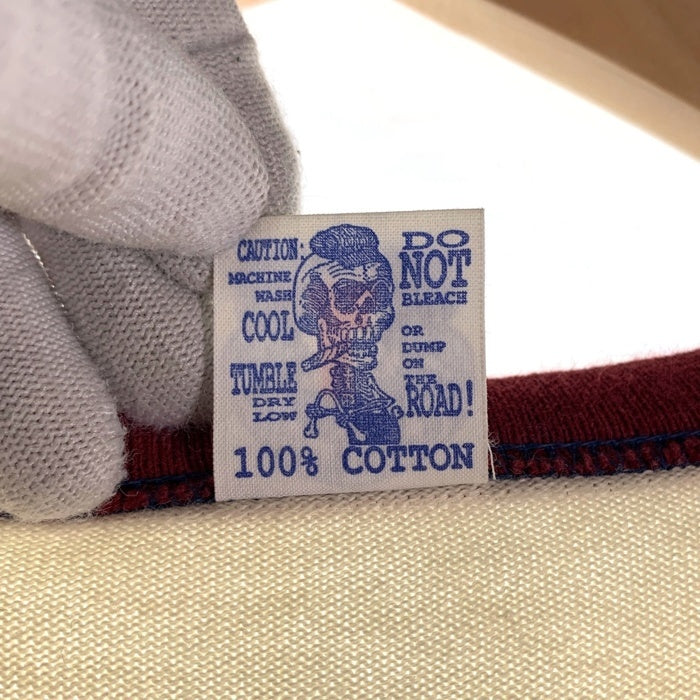 BOOTLEGGERS REUNION ブートレガーズリユニオン 七分丈 ラグランスリーブ フットボール Tシャツ ナチュラル Size L (42-44) 福生店