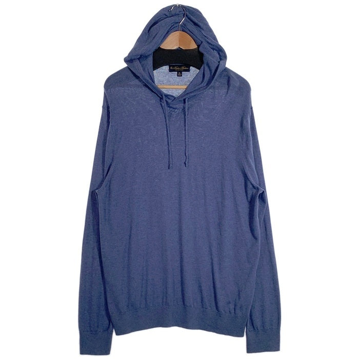 Brooks Brothers ブルックスブラザーズ シルク コットン プルオーバーニットパーカー ブルー 薄手 Size XL 福生店