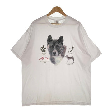 90-00's 秋田犬 プリントTシャツ ホワイト JERZEES 2枚タグ Size XXL 相当 福生店