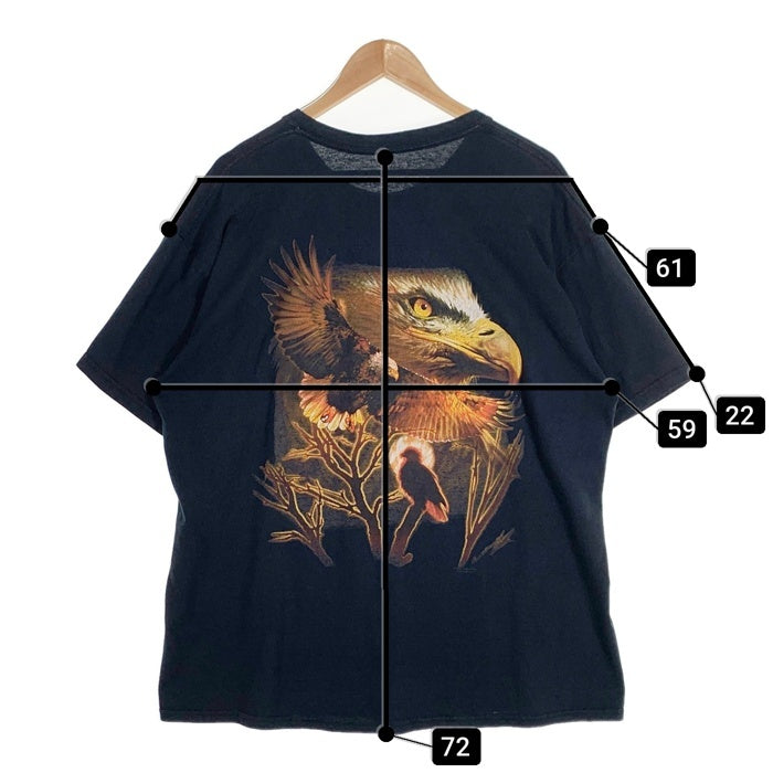Eagle&Bike Print Tee イーグル バイク プリントTシャツ ブラック size XL 相当 福生店