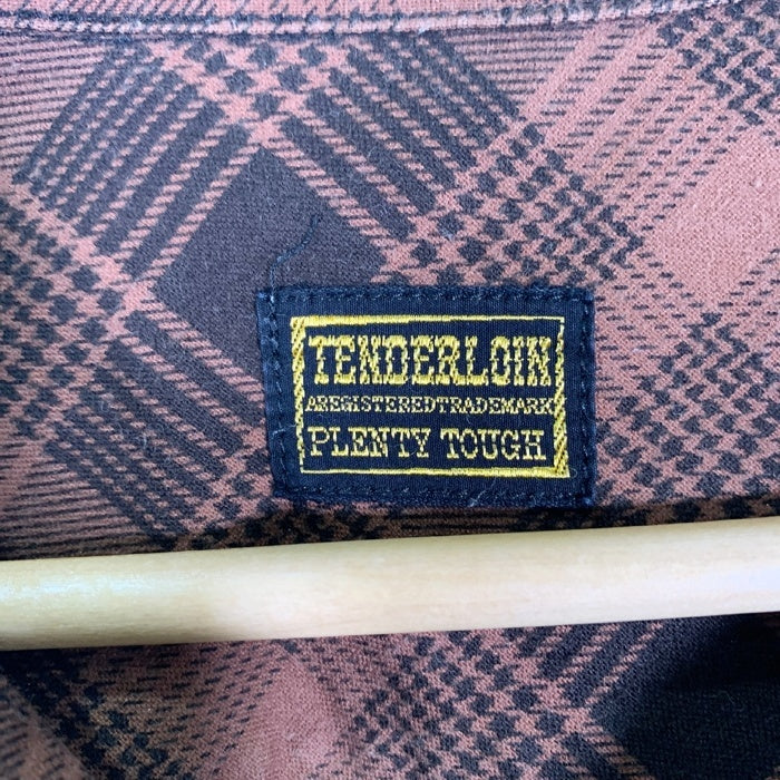 TENDERLOIN テンダーロイン チェーンロゴ刺繡 フランネルチェックシャツ ブラウン Size M 福生店