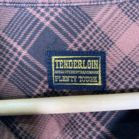 TENDERLOIN テンダーロイン チェーンロゴ刺繡 フランネルチェックシャツ ブラウン Size M 福生店