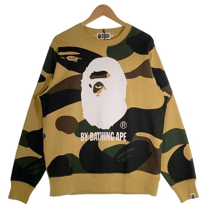 A BATHING APE ア ベイシングエイプ Giant 1St Camo By Bathing Ape Crewneck Sweatshirt スウェットトレーナー イエロー 001SWL301011M Size L 福生店