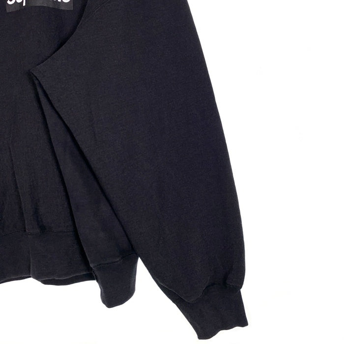 SUPREME シュプリーム 25SS Washed Box Logo Crewneck ウォッシュドボックスロゴクルーネックスウェットトレーナー ブラック Size XXL 福生店