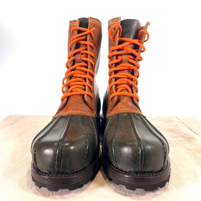 FRYE フライ DUCK BOOTS オールレザー ダックブーツ ブラウン グリーン 内ファー 3487131 Size US 8 1/2D (26.5cm) 福生店