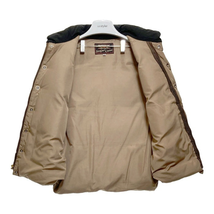 SUGAR CANE シュガーケーン SC11597 レザーヨーク ダウンベスト ブラック ベージュ Size L 瑞穂店