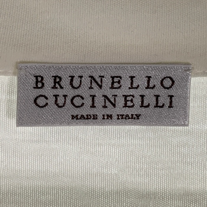 BRUNELLO CUCINELLI ブルネロクチネリ Vネック 半袖カットソー コットン ホワイト Size L 福生店