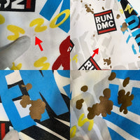 90's adidas アディダス RUN DMC ラグランスリーブ クルーネックスウェットトレーナー ホワイト プリント 刺繡 銀タグ Size L-XL 相当 福生店