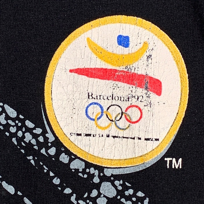 90's 1992 USA BASKETBALL バスケットボール バルセロナオリンピック 両面プリント Tシャツ 金メダル ブラック SALEM Size XXL 福生店
