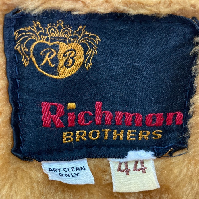 Richman Brothers 70's リッチマンブラザーズ 裏ボア ウール シャツジャケット チェック イエロー/ブルー size44 瑞穂店