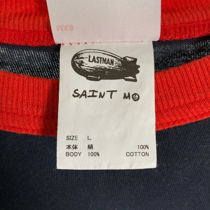 SAINT MICHAEL セントマイケル LASTMAN ラストマン 25SS SS TEE SNT NOISE ラグランスリーブ 七分丈 Tシャツ レッド ブラック SM-HR8-0000-C27 Size L 福生店
