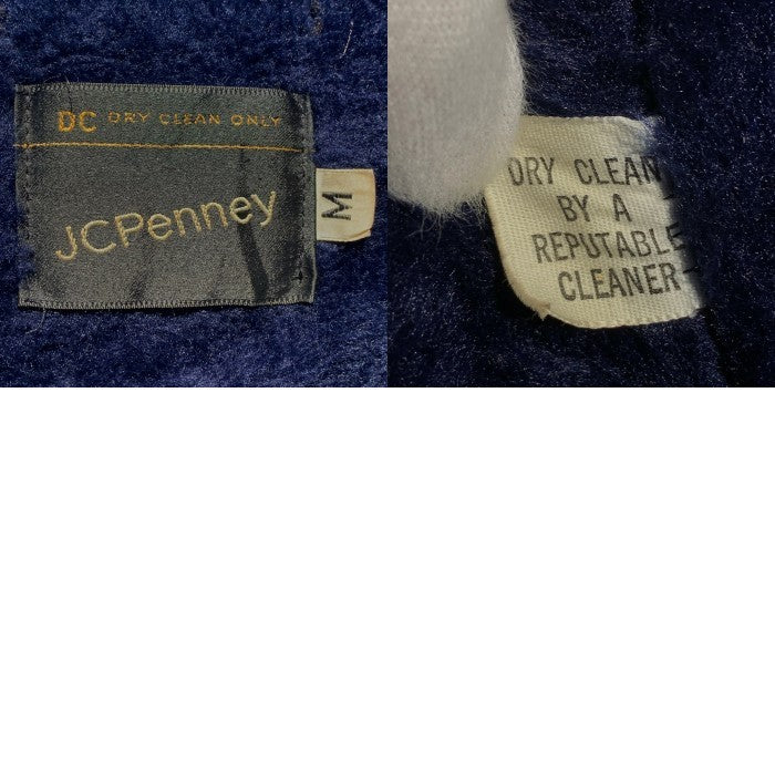 70's JC Penney ジェイシーペニー ベロアジャケット 内ボア ネイビー スナップボタン Size M 福生店