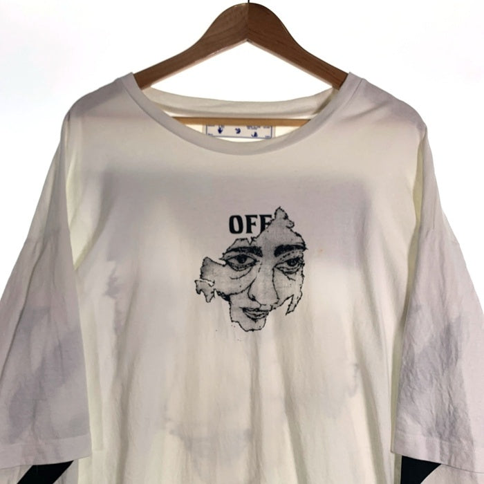 OFF-WHITE オフホワイト レイヤード ロングスリーブ プリントTシャツ ホワイト OMAB022F20FAB004 Size XL 福生店