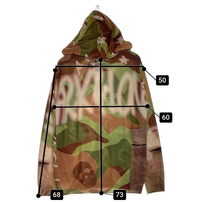 MARK&LONA マークアンドロナ Wile E Camo Cashmere Sweater コヨーテ カモフラージュ カシミヤセーター パーカー グリーン MLM-3C-AB23 Size 48 福生店