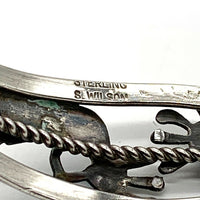 ナバホ族 S,WILSON ココペリ ターコイズ シルバーバングル STERLING 福生店