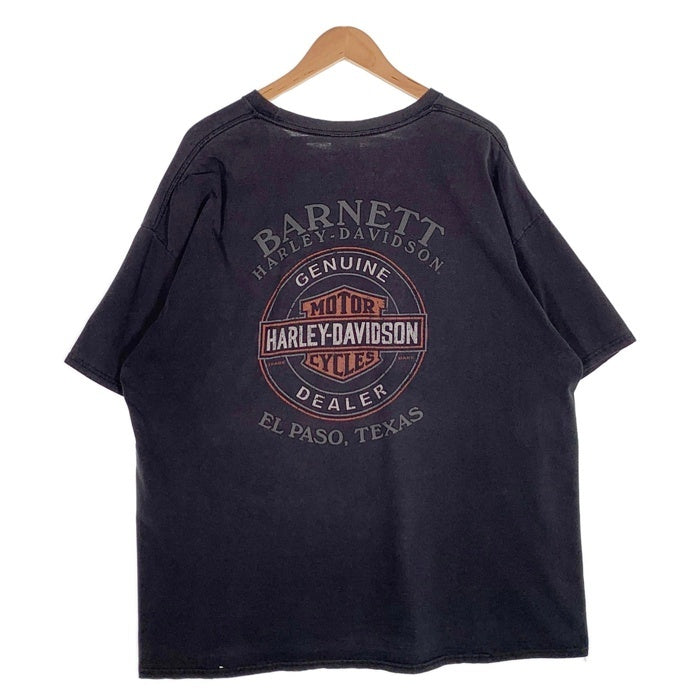 HARLEY-DAVIDSON ハーレーダビッドソン スカル バー&シールド プリントTシャツ ブラック ホンジュラス製 Size 2XL 福生店