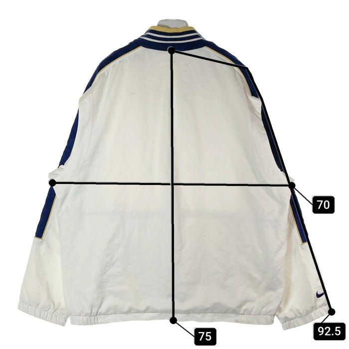 NIKE ナイキ 90's 銀タグ タイ製 テニスロゴ リブブルゾン ホワイト sizeL 瑞穂店