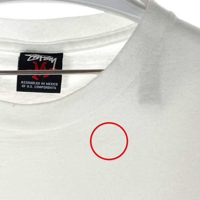 STUSSY ステューシー LEAVE ME ALONE ロゴモチーフ Tシャツ ホワイト sizeM 瑞穂店