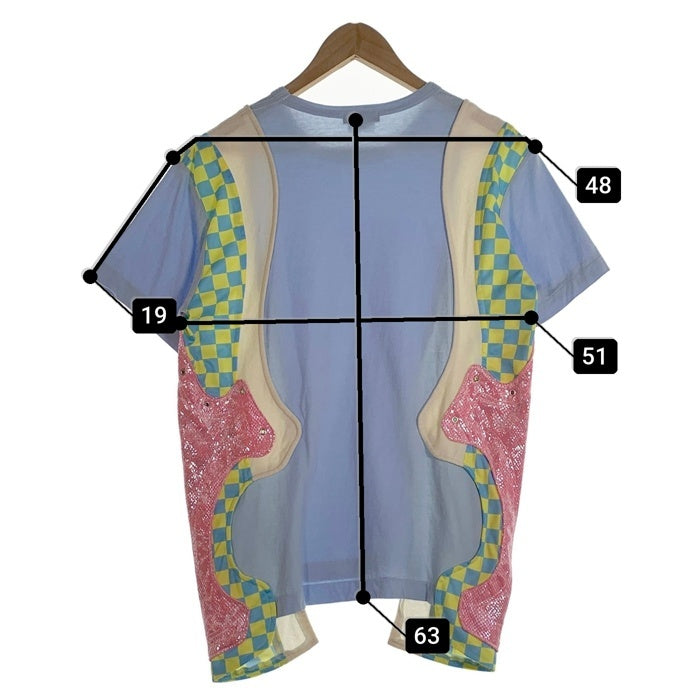 COMME des GARCONS HOMME PLUS コムデギャルソンオムプリュス 18SS 異素材 切替カットソー Tシャツ ブルー PA-T019 AD2017 Size M 福生店