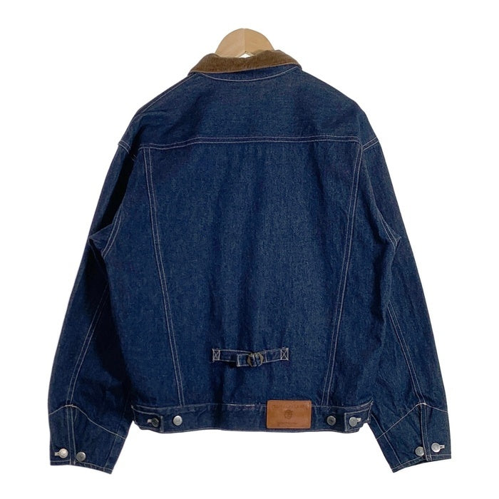 CHAPS RALPH LAUREN チャｯプス ラルフローレン デニムジャケット インディゴ 襟コーデュロイ バックルバック Size M 福生店