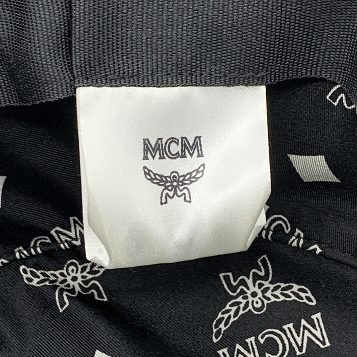 MCM エムシーエム PVCレザー ロゴプリント バケットハット ブラック MEH9S2K03BK001 福生店