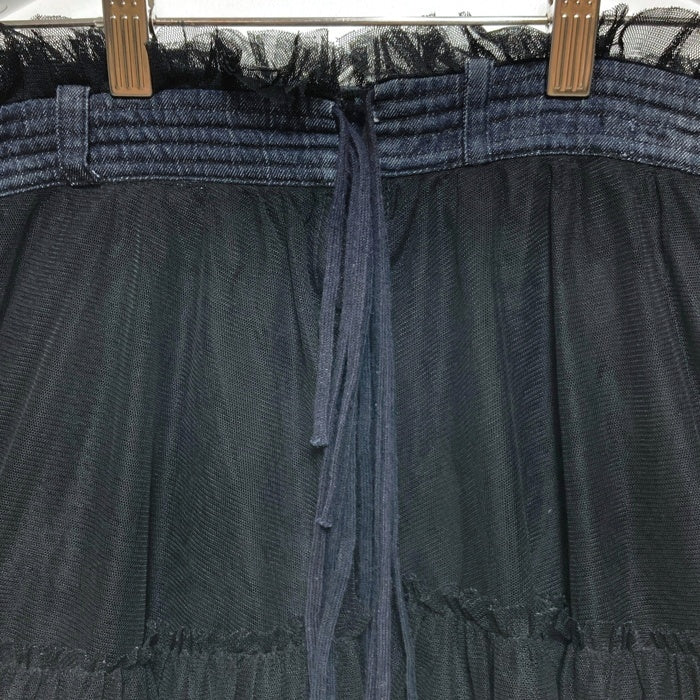 DIESEL ディーゼル フリル デニム切替 ミニスカート ブラック sizeS 瑞穂店