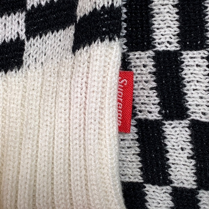 SUPREME シュプリーム 20SS Back Logo Sweater バックロゴ セーター チェッカーフラッグ ブラック ホワイト コットン Size L 福生店