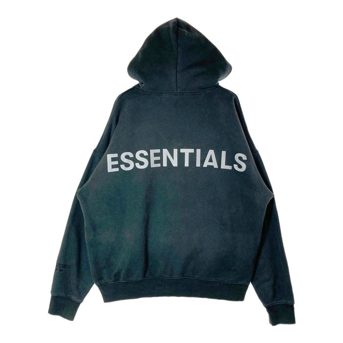 ESSENTIALS エッセンシャルズ バックプリント パーカー ブラック sizeM※使用感あり 瑞穂店