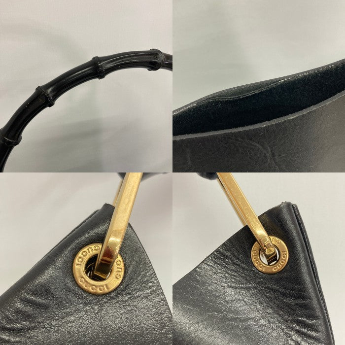 GUCCI グッチ 001・1013・1881 ハンドバッグワンショルダー バンブー ゴールド金具 レザー ブラック 瑞穂店