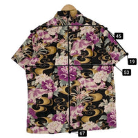 Dry Bones ドライボーンズ オープンカラー コットンシャツ ブラック 和柄 鯉 Size M 福生店