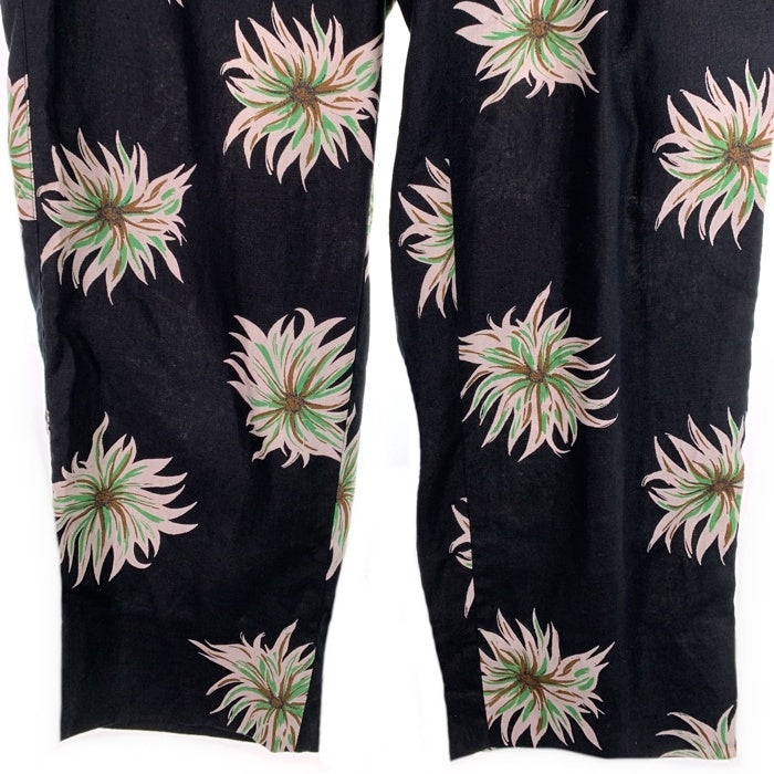 CALEE キャリー 21SS flower pattern linen tapered pants フラワーパターン リネンテーパードパンツ ブラック Size L 福生店