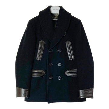 JELADO ジェラード DONKEY COAT ドンキーコート  レザー切り替え ピーコート ブラック size38 瑞穂店