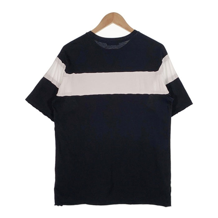 BALMAIN PARIS バルマン サークルワッペン ライン切替カットソー Tシャツ ブラック ホワイト Size XS 福生店