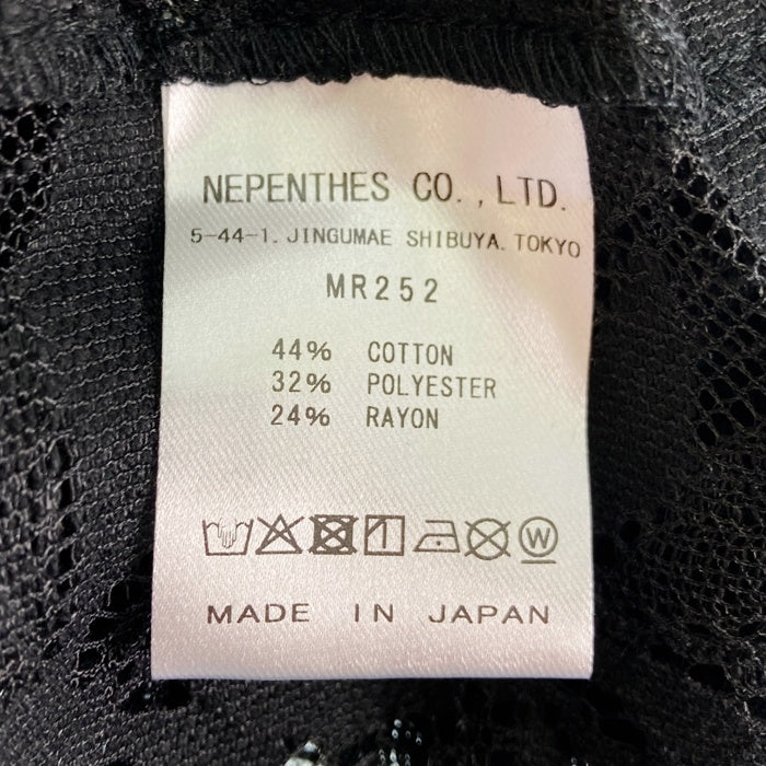 Needles ニードルズ Cabana Shirt カバナシャツ C Pe R Lace Cloth FLOWER フラワーレース 半袖 ブラック MR252 Size L 瑞穂店