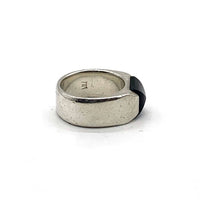 ブランド不明 ピラミッドストーン シルバーリング SILVER 黒石 Size 19号 福生店