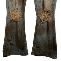 MLVINCE メルヴィンス 23AW DISTRESSED FLARE JEANS ダメージ加工 フレアデニムパンツ グレー Size 32 福生店