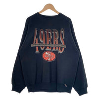90's NFL Sanfrancisco 49ers サンフランシスコ フォーティーナイナース クルーネックスウェットトレーナー ブラック LOGO7 Size XL 福生店
